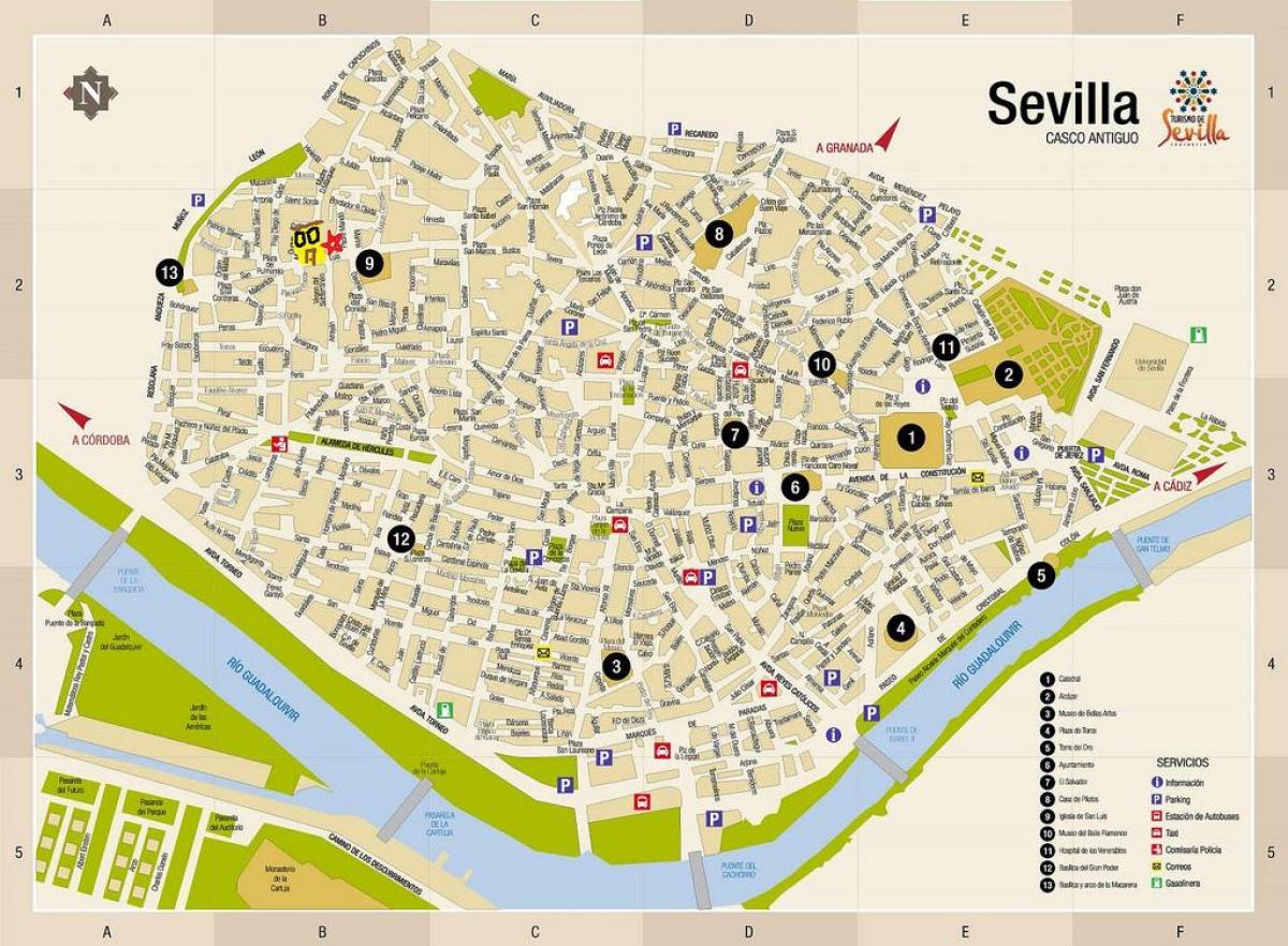 harta e Sevilla në linjë