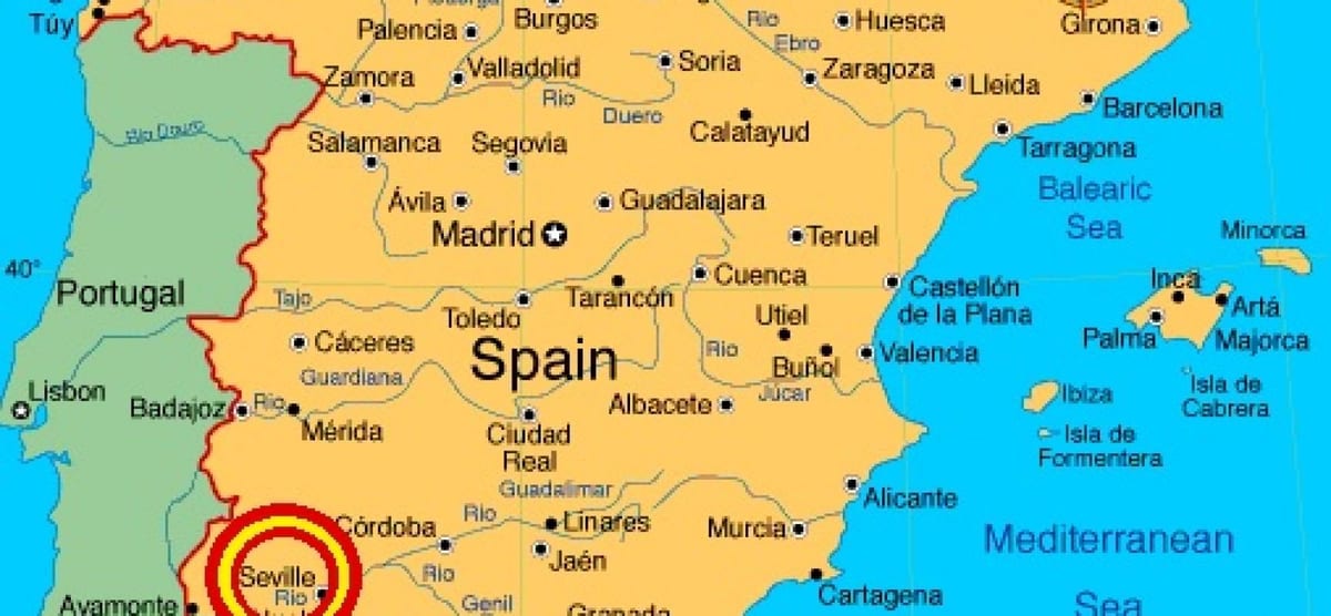Sevilla të spanjës hartë