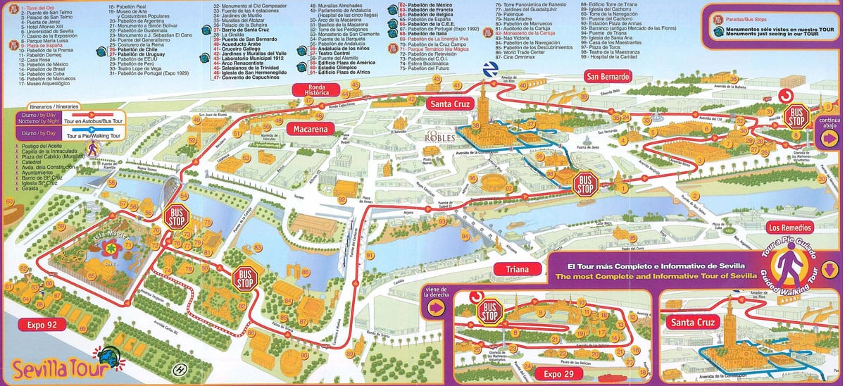 turistike street map Sevilles