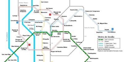 Harta e Sevilla stacioni hekurudhor