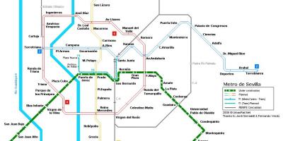 Harta e Sevilla stacioni hekurudhor